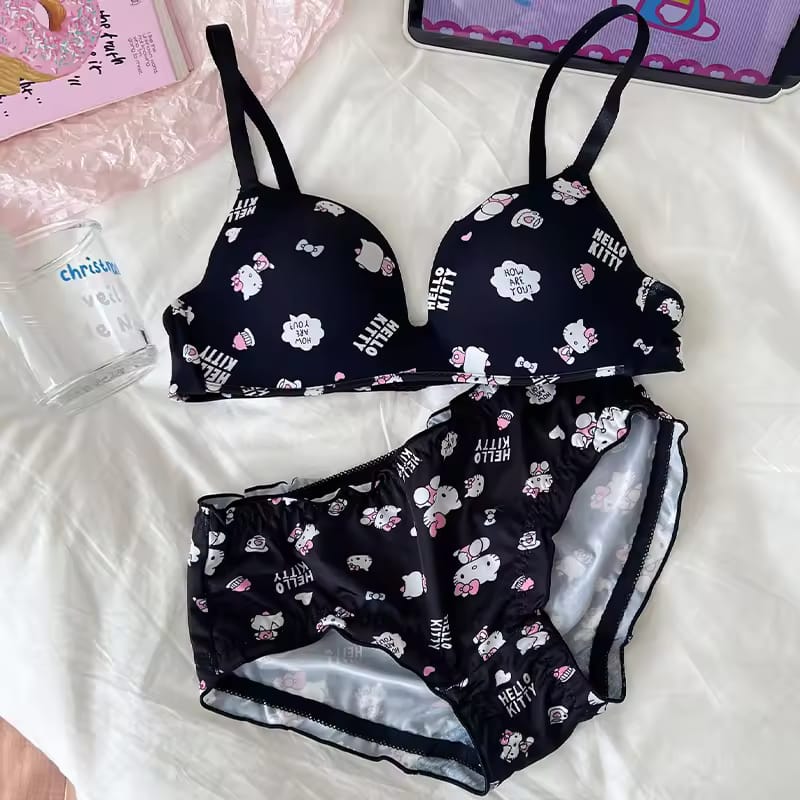Cute Hello Kitty Printed Bra & Panty Set β Soft & Stylish for Everyday Comfort