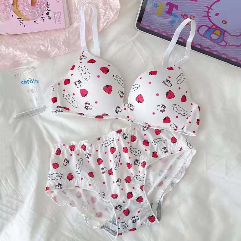 Cute Hello Kitty Printed Bra & Panty Set β Soft & Stylish for Everyday Comfort