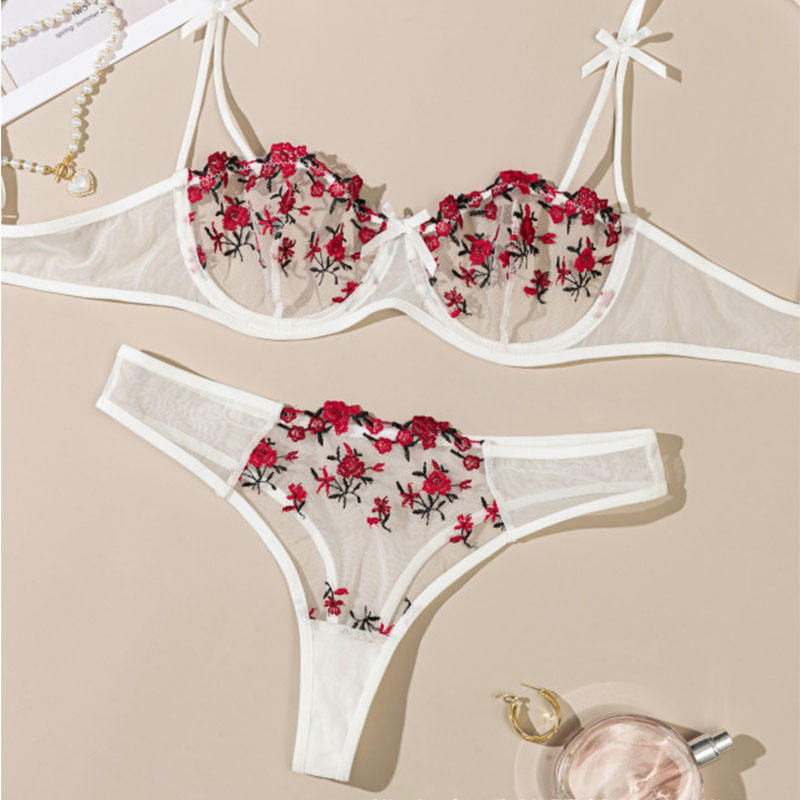 Romantic Floral Embroidered Lingerie Set β Soft, Sexy & Feminine