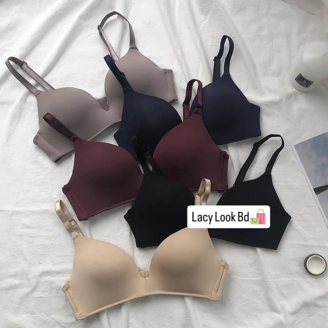 Women's Smooth Padded Everyday Bra β Comfort Fit (Black, Skin, Pink, Gray, Maroon)