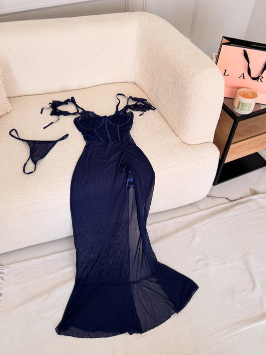 Crimson Desire Mesh Nightdress Set β€οΈπ₯