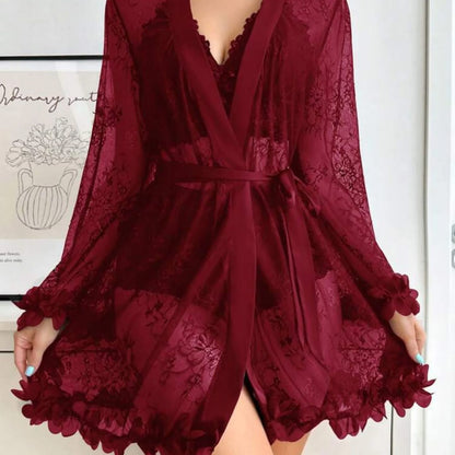 Midnight Rose Lace Lingerie Set