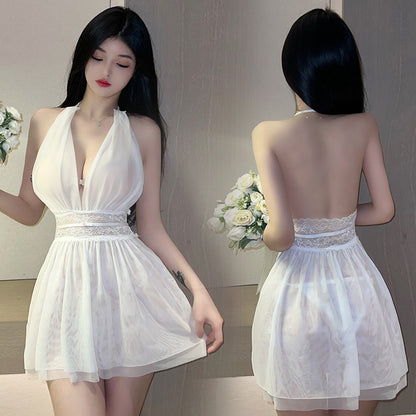 Elegant Red Halter Dress with Flowing Silhouette