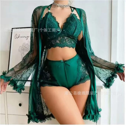 Midnight Rose Lace Lingerie Set