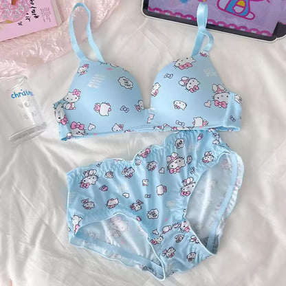 Cute Hello Kitty Printed Bra & Panty Set – Soft & Stylish for Everyday Comfort