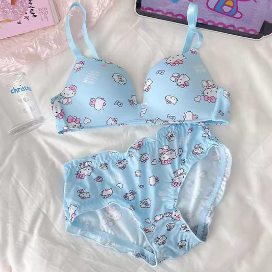 Cute Hello Kitty Printed Bra & Panty Set – Soft & Stylish for Everyday Comfort