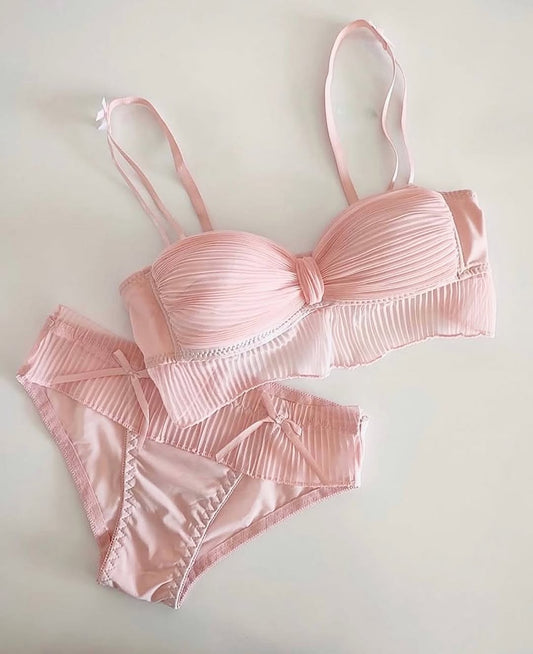 Elegant Pleated Lingerie Set – Soft, Comfortable & Feminine