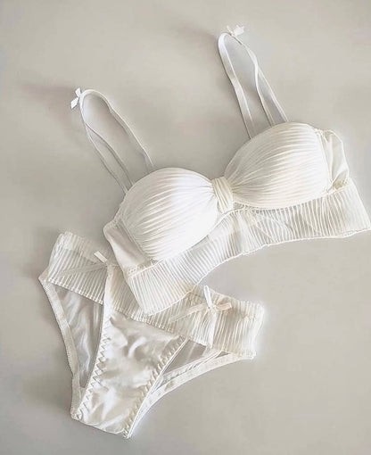Elegant Pleated Lingerie Set – Soft, Comfortable & Feminine