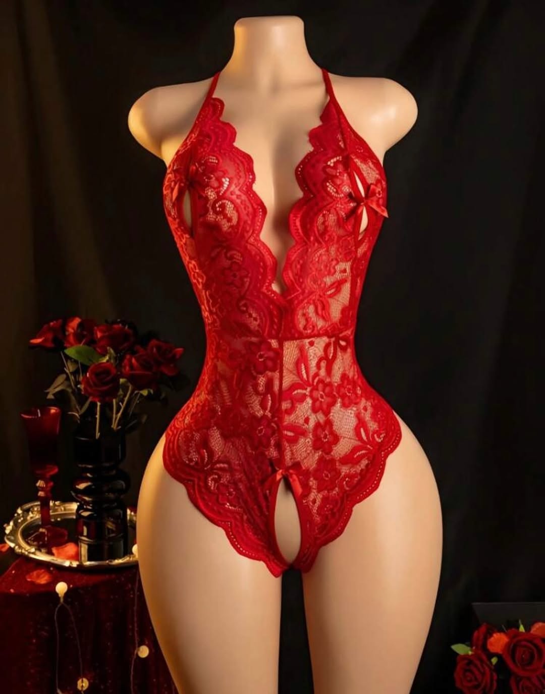 Women's Sexy Lingerie, Open Crotch Hollowed Out Sexy Bodysuit, Going Out