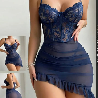 🌙 Cross Neck Night Dress – Soft & Comfy